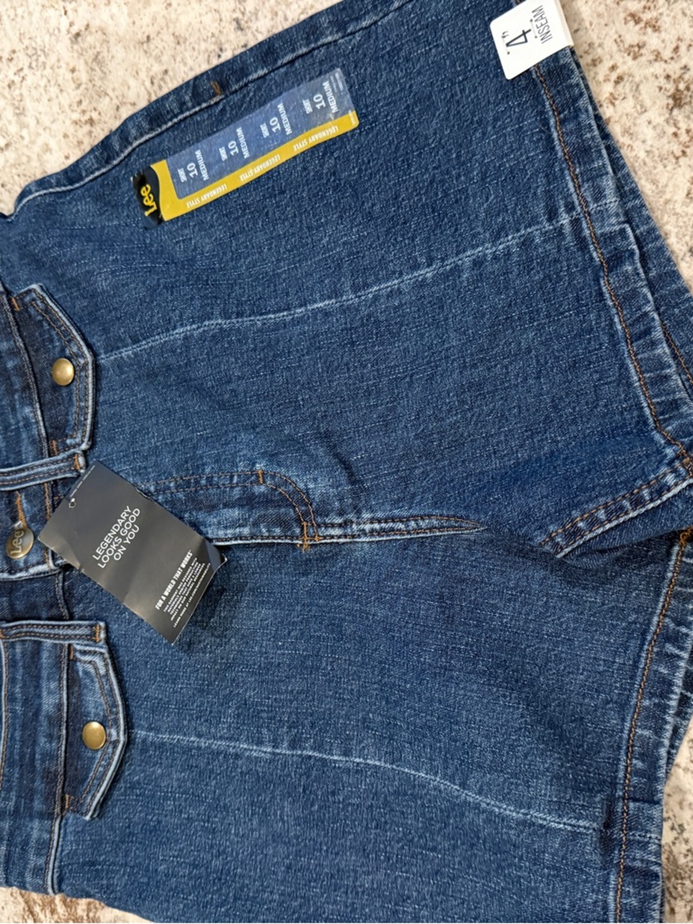 Lee High-Rise Denim Shorts in Dark Blue